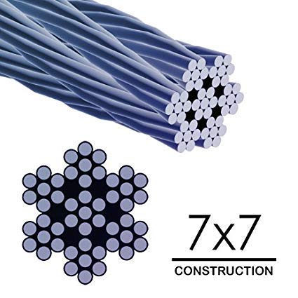 Steel Wire Rope Aircraft Cable for Deck Cable Railing Kits DIY Balustrades 7x7 Strand Construction