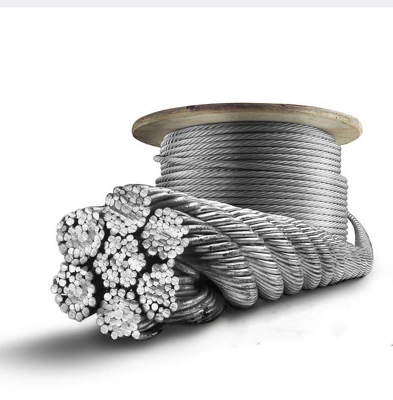 Crane Rope 6x37+IWRC structure A2 lubrication galvanized wire rope 