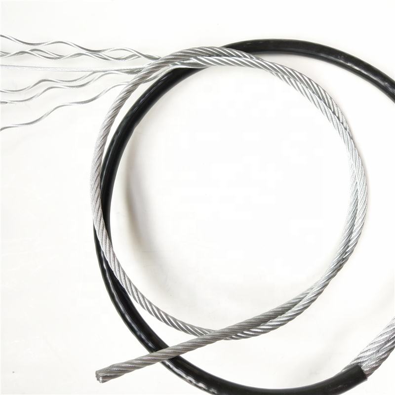 Black 7x19 4mm To 6mm TPU Coated Galvanized Steel Wire Rope Gym Cable for Protect The Pulley From The Gym