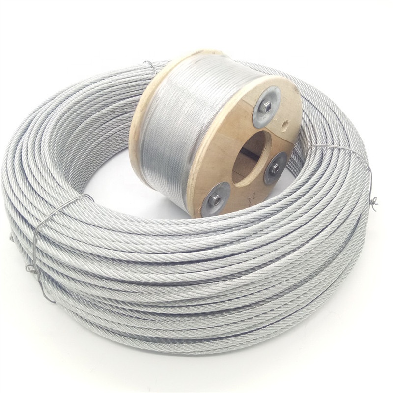 7 X 19 Galvanized Steel Aircraft Cable 2.0 Mm To 10mm Steel Wire Rope for Crane